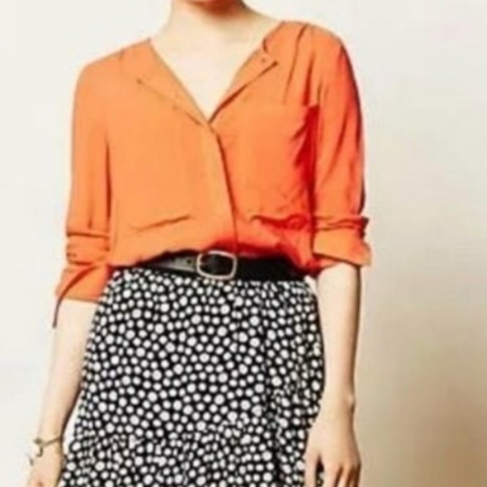 Anthropologie Maeve Clara Top Size 0 Coral